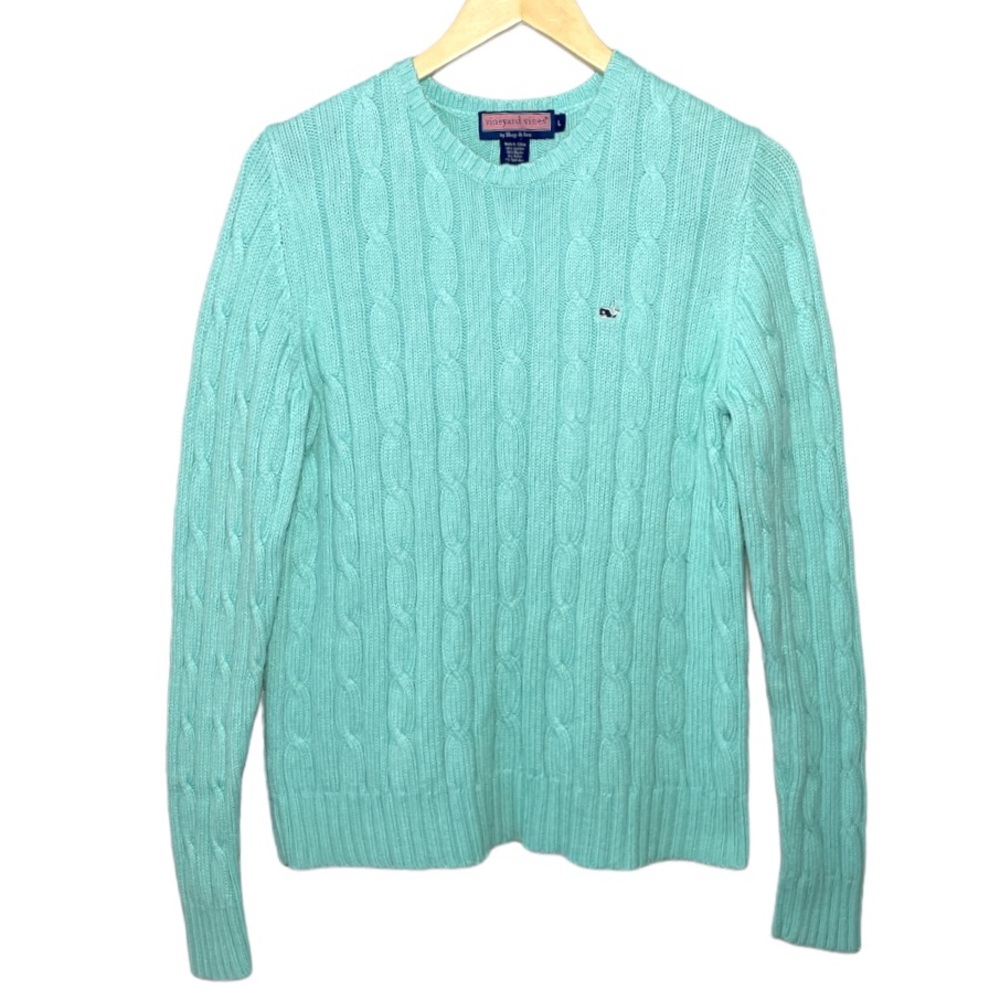 Vineyard Vines Turquoise Cable Knit Sweater